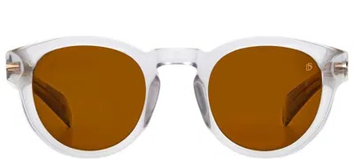 Db Eyewear By David Beckham Round Frame Sunglasses In Kb7/70 Grey