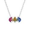Dc Comics Batman Stainless Steel Crystal Necklace In Multi