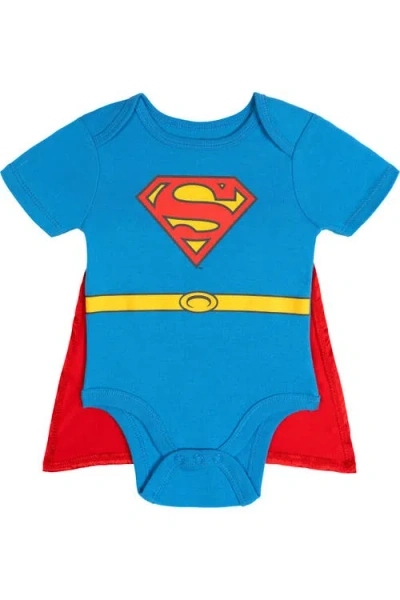 Dc Comics Babies'  Justice League 2-piece Bodysuit And Cape Set In Blue