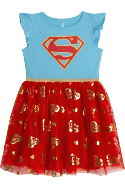 Dc Comics Kids'  Justice League Supergirl Tutu Dress In Blue