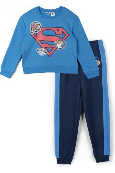 Dc Comics Kids'  Justice League Superman 2-piece Fleece Sweatshirt And Pants Set In Multi