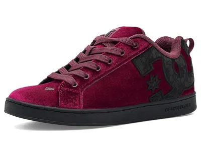 Dc Court Graffik Le Women's Shoes Maroon/black: 8.5 B - Medium, Leather In Burgundy