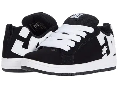 Dc Court Graffik (little Kid/big Kid) Kids Shoes Black/white 1 : 3 Little Kid M, Leather In Multi