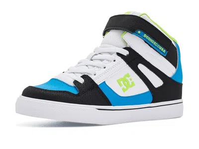 Dc Pure Hi Top Ev (little Kid/big Kid) Kid's Shoes White/blue/black/green : 10.5 Little Kid M, Leather