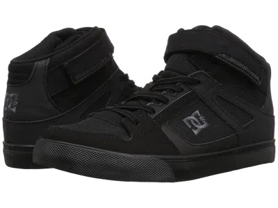 Dc Pure High-top Ev (little Kid/big Kid) Boy Kids Shoes Black/black/black : 4 Big Kid M, Canvas/leather