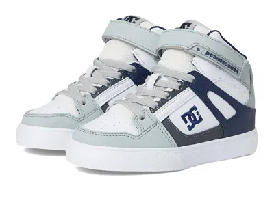 Dc Pure High-top Ev (little Kid/big Kid) Boy Kids Shoes Grey/blue/white : 1 Little Kid M, Canvas/leathe In Gray