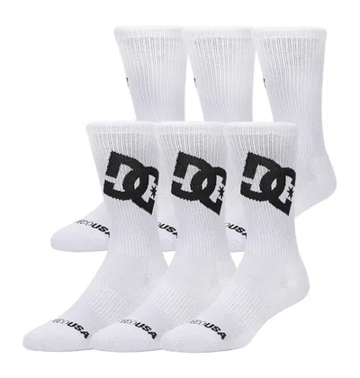 Dc Shoes Graffik Logo Crew Sock 3-pack In White