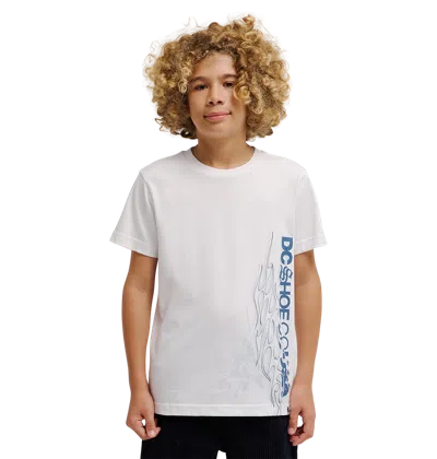 Dc Shoes Kids' Side Flame Tee In White
