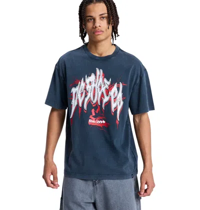 Dc Shoes Men's Dc Death Machine  Heritage Short Sleeve Shirt In Blue