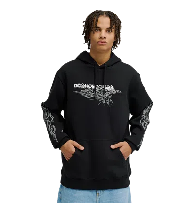 Dc Shoes Men's Side Flame Hoodie In Black