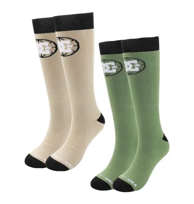 Dc Shoes Performance Sock 2-pack In Beige/green