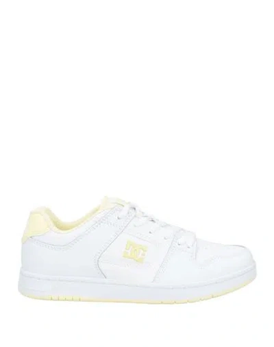 Dc Shoes Woman Sneakers White Size 7.5 Leather, Textile Fibers