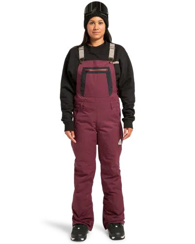 Dc Shoes Women's Crusade Bib In Burgundy