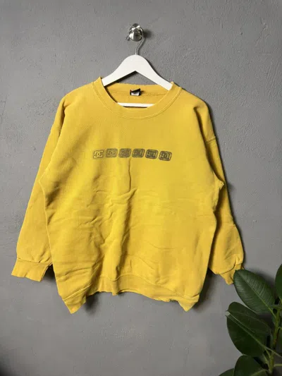 Pre-owned Dc X Made In Usa Vintage Distressed 90's Dc Skateboarding Hoodie Made In Usa In Yellow