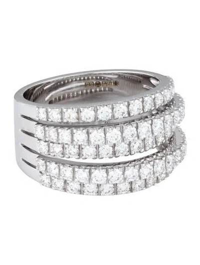 Pre-owned De Beers 18k Diamond Classic Five Line Band In Multicolor