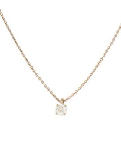 Pre-owned De Beers 18k Diamond Forever Solitaire Pendant Necklace, 16" In Multi