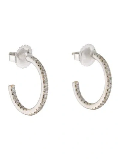 Pre-owned De Beers 18k Diamond Inside Out Classic Hoop Earrings In Multi
