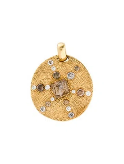 Pre-owned De Beers 18k Diamond Talisman Pendant In Multi