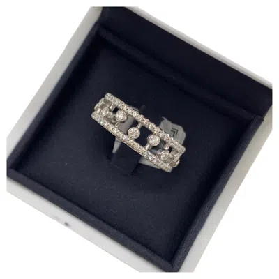 Pre-owned De Beers 18k White Gold Dewdrop Diamond Eternity Band Ring
