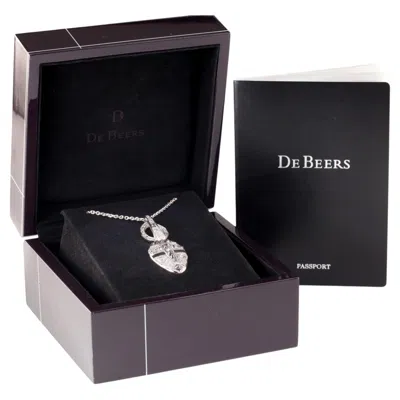 Pre-owned De Beers 18k White Gold Rough Diamond Yayadhama Amulet Talisman Pendant W/ Box