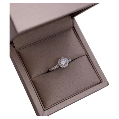 Pre-owned De Beers Aura Solitaire Ring 0.55ct Diamond Vs2 Color I Pt950 Size 49 In Multi