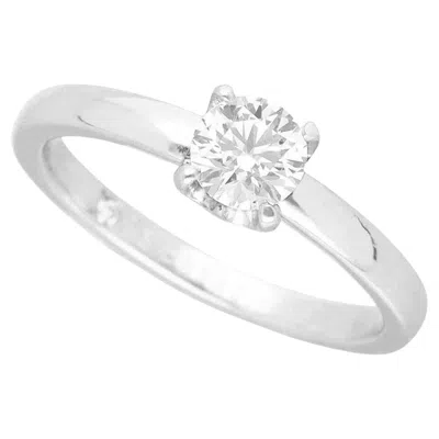 Pre-owned De Beers Classic Solitaire 0.32ct I-if-ex Diamond Ring In Pt950 – Us 3 1/2 In Multi