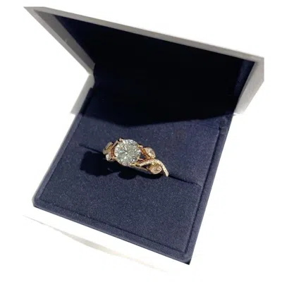 Pre-owned De Beers Gia  Adonis Rose 18k Rose Gold Round Brilliant 1ct Diamond Ring In Red