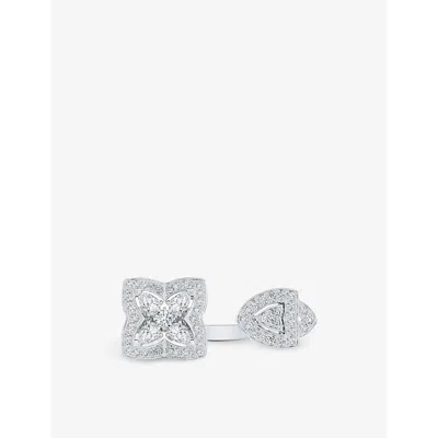 De Beers Jewellers 18kt White Gold Enchanted Lotus Diamond Open Ring In Weiss