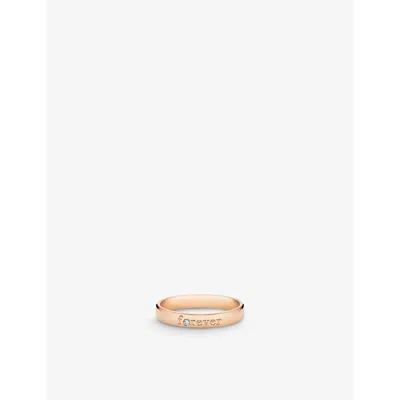 De Beers Jewellers Womens Forever 18ct Rose-gold And 0.01ct Brilliant-cut Diamond Wedding Ring