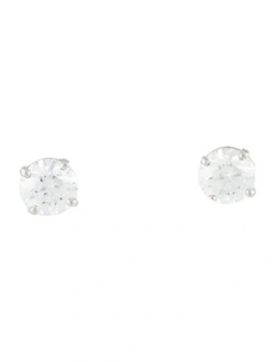 Pre-owned De Beers Platinum 1.48ctw Diamond Db Classic Studs In Multi