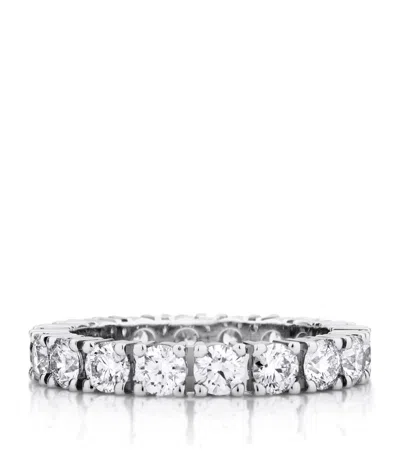 De Beers Platinum And Diamond Classic Eternity Band In Silver