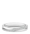 DE BEERS PLATINUM AND DIAMOND HALF PAVÉ PROMISE RING