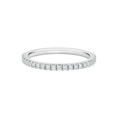 Pre-owned De Beers Platinum Diamond 0.20tcw Classic Half Eternity Wedding Band Ring Papers In Multi