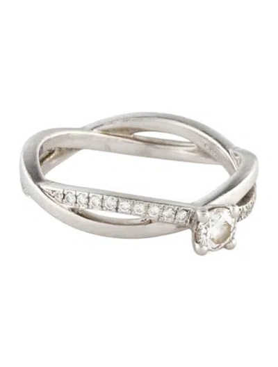 Pre-owned De Beers Platinum Diamond Infinity Engagement Ring In Multi