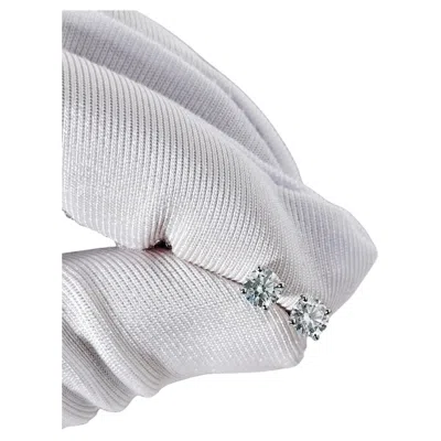 Pre-owned De Beers Pt950 Platinum Four-prong Diamond Earrings In Multiple
