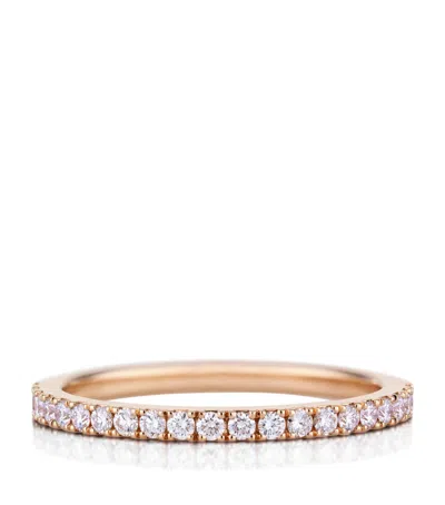 De Beers Rose Gold Half Pavé Diamond Classic Band