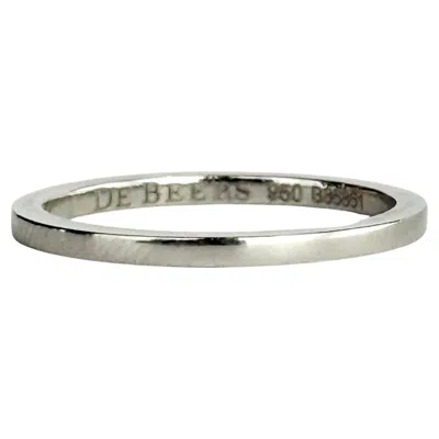 Pre-owned De Beers Simple Platinum Band In Multi