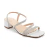 De Blossom Collection Cynthia Shimmer Heeled Sandal In Silver In Silver