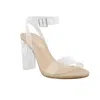 De Blossom Collection Daphne Clear Strap Heels In Nude In Brown