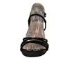 De Blossom Collection Strappy Shimmer Heels In Black In Black