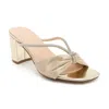 De Blossom Collection Verona Metallic Slip-on Heel In Gold In Gold