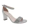 De Blossom Collection Women's Shimmer Ankle Strap Heel In Silver In Silver