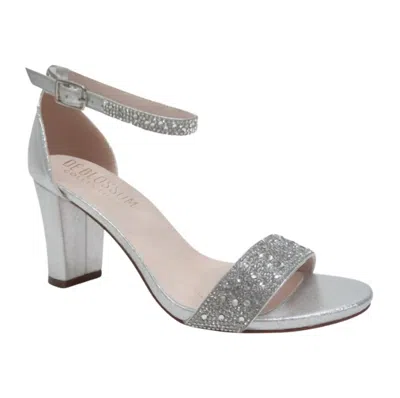 De Blossom Collection Women's Shimmer Ankle Strap Heel In Silver