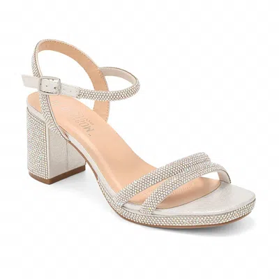 De Blossom Collection Women's Strappy Low Platform Heels In Silver