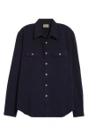 De Bonne Facture Artist Cotton & Hemp Button-up Shirt In Black