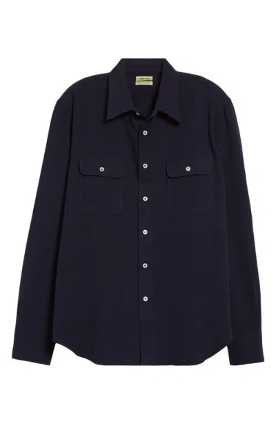 De Bonne Facture Artist Cotton & Hemp Button-up Shirt In Black