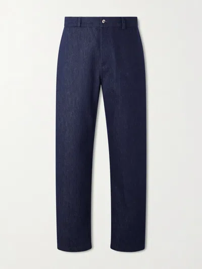 De Bonne Facture Balloon Tapered Denim Trousers In Blue
