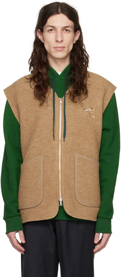 De Bonne Facture Beige Embroidered Vest
