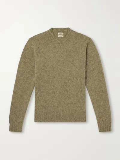 De Bonne Facture Brushed Merino Wool Sweater In Green
