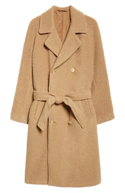 De Bonne Facture Grandad Belted Camel Hair Double Breasted Coat